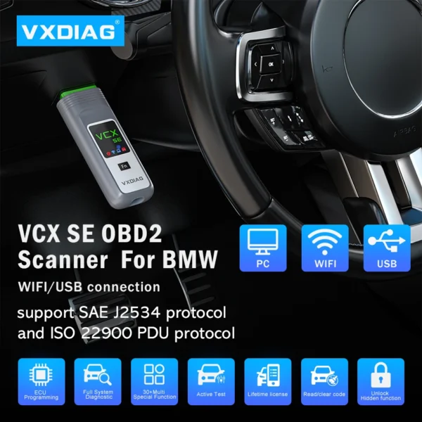 ⁦VXDIAG VCX SE لسيارات BMW اكسسوارات OBD2 رمز الماسح الآلي ICOM A2 A3 ECU برمجة سيارة أداة تشخيصية لسيارات BMW ICOM التالي⁩ - الصورة ⁦2⁩