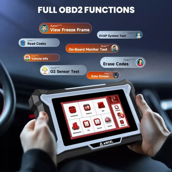 ⁦ANCEL DS200 Obd2 أدوات تشخيص السيارات جميع قارئ رمز النظام 15 إعادة تعيين FCA Autoauth الماسح الضوئي للسيارات واي فاي تحديث مجاني مدى الحياة⁩ - الصورة ⁦6⁩