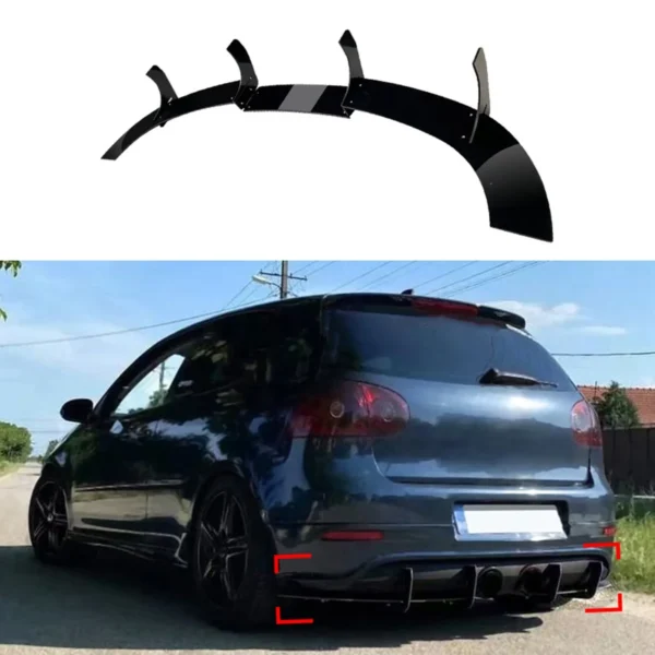 ⁦لسيارة VW Golf MK5 R32 المصد الخلفي الناشر المفسد الشفاه حامي الفاصل طقم الجسم الملحقات-L48A⁩ - الصورة ⁦3⁩