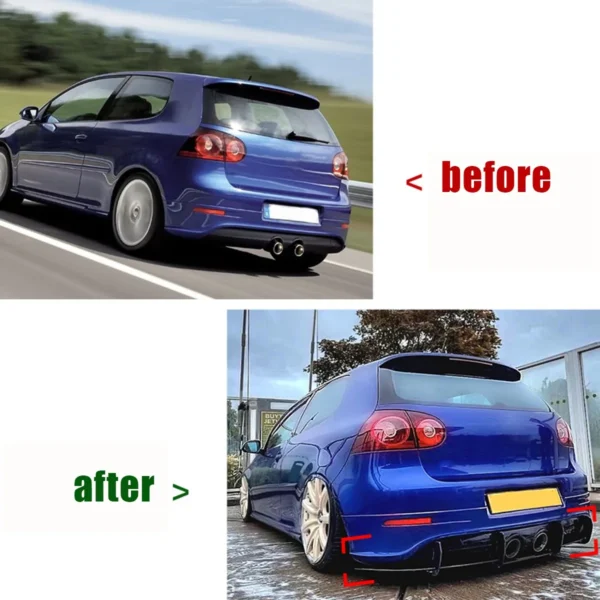 ⁦لسيارة VW Golf MK5 R32 المصد الخلفي الناشر المفسد الشفاه حامي الفاصل طقم الجسم الملحقات-L48A⁩ - الصورة ⁦4⁩
