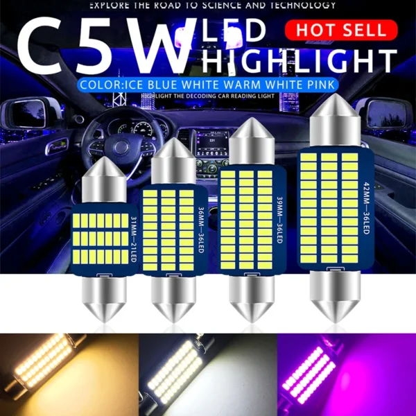 12 فولت Led الضوء الداخلي للسيارة led 31 مللي متر 36 مللي متر 39 مللي متر 41 مللي متر اكليل c5w c10w لمبة الضوء الداخلي لسقف السيارة القراءة مصباح الجليد الأزرق
