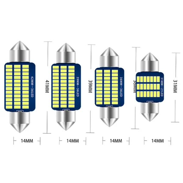 ⁦12 فولت Led الضوء الداخلي للسيارة led 31 مللي متر 36 مللي متر 39 مللي متر 41 مللي متر اكليل c5w c10w لمبة الضوء الداخلي لسقف السيارة القراءة مصباح الجليد الأزرق⁩ - الصورة ⁦4⁩